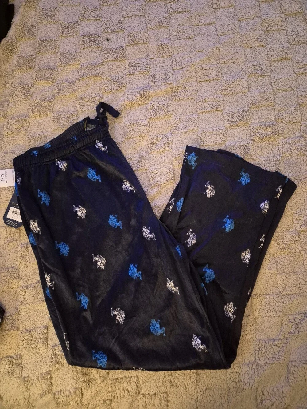 U. S. Polo Assn. Navy Lounge Pants with Blue & White Accents